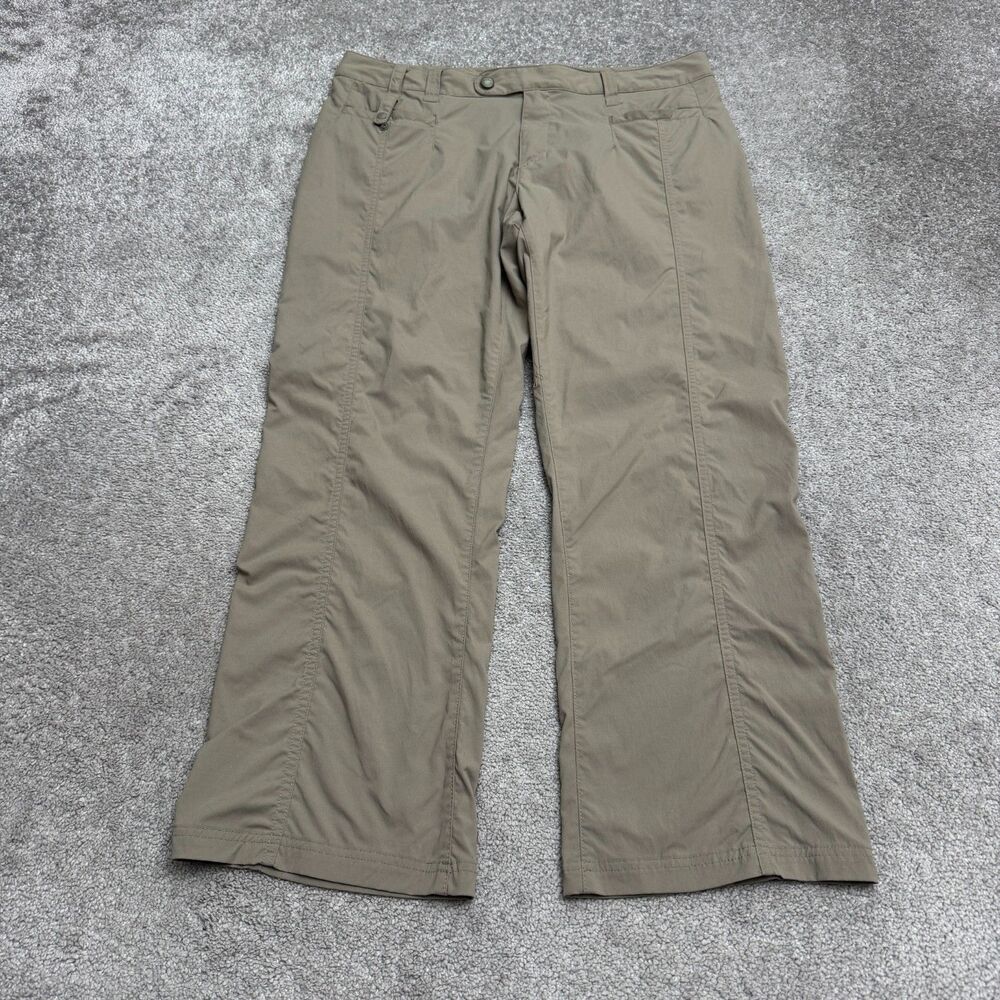 Royal Robbins Straight Leg Outdoor Pants Womens 14 Short Khaki Brown Nylon Hike